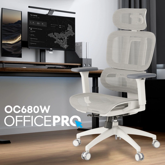 Офісне крісло OfficePro Skyline OC680-W-LG-LG (OC680-W-LG-LG) - зображення 9