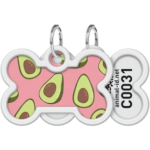 Адресник для тварин WAUDOG Smart ID з QR паспортом "Авокадо 2", кістка 40х28 мм (0640-0211) изображение 1