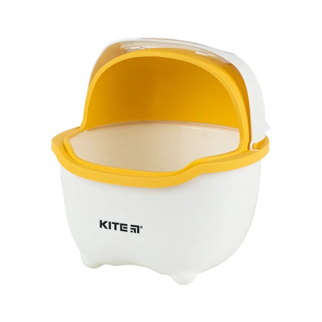 Кошик для паперів Kite Настільний контейнер для сміття, біло-помаранчевий (K24-009-8) - picture 3
