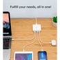 Зарядний пристрій Choetech GaN 2 USB-A / 2 USB-C 100W QC3.0/PD/PPS (PD8008-EU-WH) - зменшене зображення 4