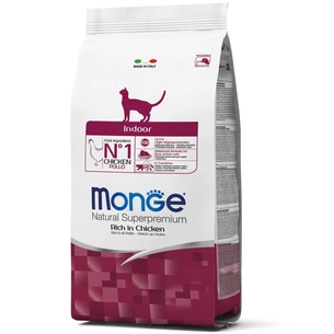 Сухий корм для кішок Monge Cat Indoor зі смаком курки та рису 5 кг (8009470156011) зображення 1