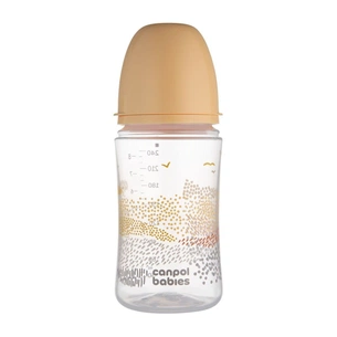 Пляшечка для годування Canpol babies Easystart MOUNTAINS антиколікова з широким отвором 240 мл бежева (35/243_bei) зображення 1