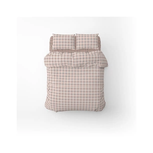 Постільна білизна Home Line Фланель Клітинка сіро-рожевий/фрезовий полуторний (179192) зображення 1