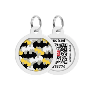 Адресник для тварин WAUDOG Smart ID з QR паспортом "Бетмен візерунок", коло 30 мм (230-1020) зображення 1