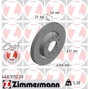 Гальмівний диск ZIMMERMANN 440.3132.20 зображення 1