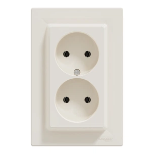 Розетка Schneider Electric ASFORA без заземлення подвійна крем (EPH9700123) изображение 1