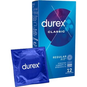 Презервативи Durex Classic латексні з силіконовою змазкою (класичні) 12 шт. (5010232954243) зображення 1