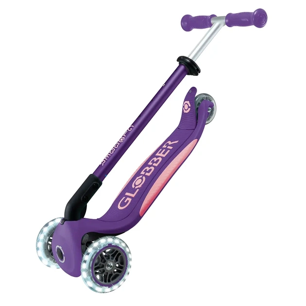 Самокат Globber серії Elite Lights фіолетово-рожевий Колеса з підсвічуванням (439-603-3) - изображение 11