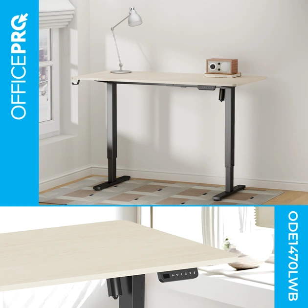 Комп'ютерний стіл OfficePro ODE1470LWB Light Wood/Black (ODE1470LWB) - зображення 4