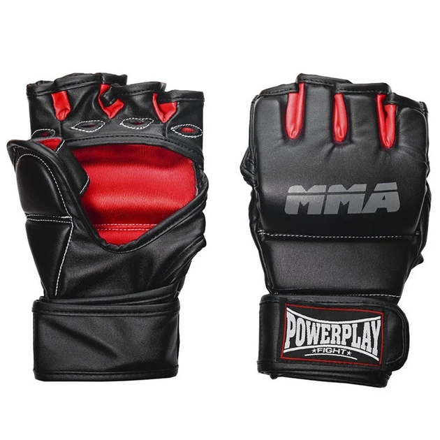 Рукавички для MMA PowerPlay 3053 S/M Black/Red (PP_3053_S/M) - изображение 1