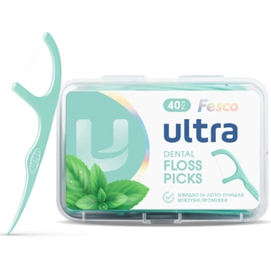 Флос-зубочистки Fesco Ultra Dental Floss Picks 40 шт. (4820204702410) изображение 1