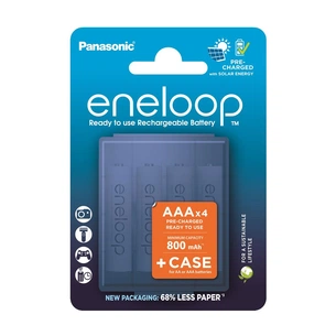 Аккумулятор Panasonic Eneloop AAA 800 мАч, NI-MH, 4 шт, с кейсом для хранения (BK-4MCDEC4CP) изображение 1