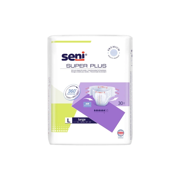 Підгузки для дорослих Seni Super Plus Large 100-150 см 30 шт (5900516803605) - зображення 1