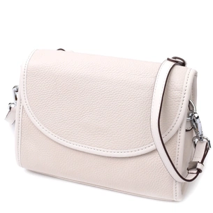 Сумка Vintage Жіноча шкіряна із напівкруглим клапаном Біла (22258) зображення 1