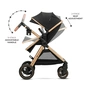 Коляска Kinderkraft 3 в 1 Esme Pro Pure Black (KSESME00BLK300N) (5902533929351) - уменьшенное изображение 4
