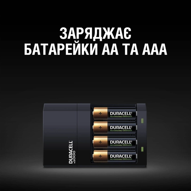 Зарядний пристрій для акумуляторів Duracell CEF14, 4 години, 1 шт. (Includes 2 AA1300mAh & 2 AAA750mAh) (5007497 / 5004990) - picture 4