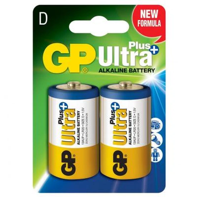 Батарейка Gp D Ultra Plus LR20 * 2 (13AUP-U2 / 4891199100369) - изображение 1