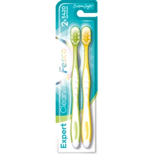Зубна щітка Fesco Expert Clean Extra Soft Жовта 1 шт. + Зелена 1 шт. (4820204702328) изображение 1