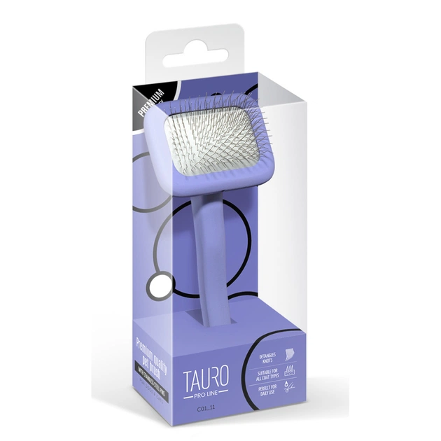 Гребінець для тварин Tauro Pro Line прямокутний S, зубці 11 мм purple (TPLB63544) - picture 6
