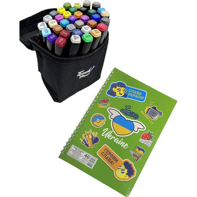 Набір маркерів Touch двосторонніх скетч маркерів 36 шт в чохлі + блокнот А5 (40 арк) в асортименті для дівчаток (XK-MRK-GRL) - picture 11