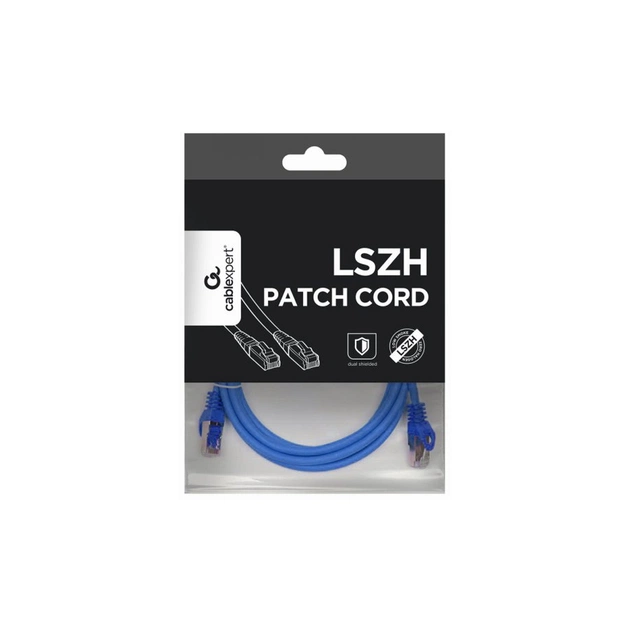 Патч-корд 1м S/FTP Cat 6A CU LSZH blue Cablexpert (PP6A-LSZHCU-B-1M) - изображение 4