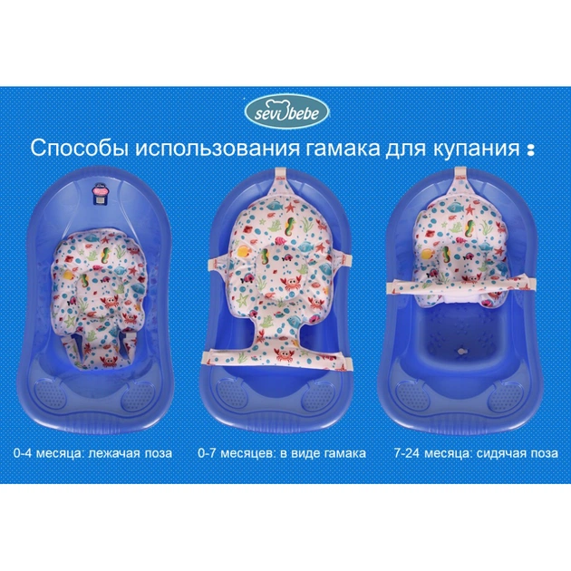 Гірка для купання Sevi Bebe гамак для дитячої ванночки з принтом (8692241106928) - изображение 5