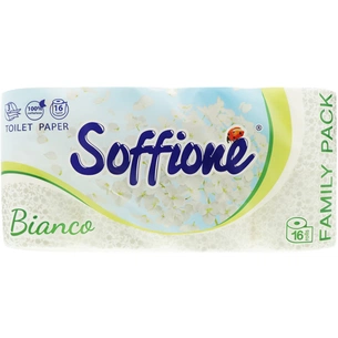 Туалетний папір Soffione Bianco 3 шари 16 рулонів (4820003836583) зображення 1