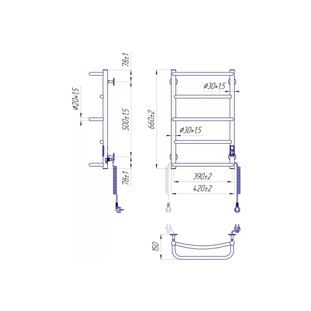 Сушарка для рушників MARIO Люкс НР-І (2.3.0313.10.P) - изображение 5