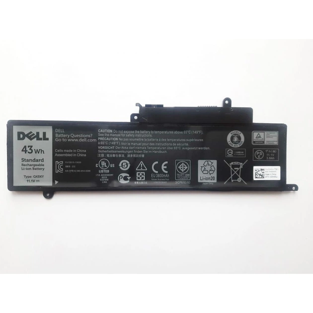 Аккумулятор для ноутбука Dell Inspiron 11-3147 GK5KY, 43Wh (3800mAh), 3cell, 11.1V, Li-ion (A47609) - изображение 1