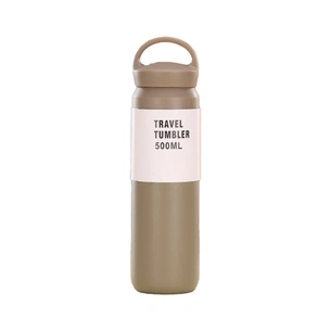 Термос Merlion Travel Tumbler 500 мл, подвійна кришка з ручкою, сірий (SUS304-500Gr) изображение 1