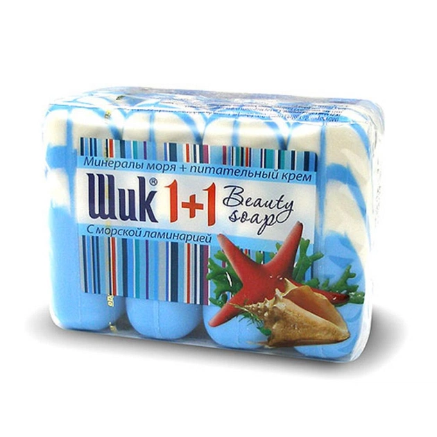 Тверде мило Шик 1+1 Beauty Минералы моря 4x90 г (4820023362383) - зображення 1