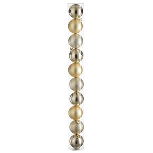 Ялинкова іграшка House Of Seasons Кульки Пластик 10 шт D6 см Шампань (8720967923885) зображення 1