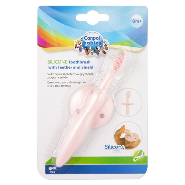 Детская зубная щетка Canpol babies с ограничителем - розовая (51/500_pin) - изображение 6
