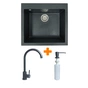 Мийка кухонна Adamant Univer графіт + змішувач + дозатор (4824296902113) - зменшене зображення 1