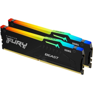 Модуль пам'яті для комп'ютера DDR5 64GB (2x32GB) 5600 MHz Beast RGB EXPO Black Kingston Fury (ex.HyperX) (KF556C36BBE2AK2-64) зображення 1