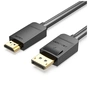 Кабель мультимедійний DisplayPort M to HDMI M 1.5m black Vention (HADBG) - зменшене зображення 1