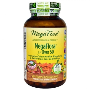 Пробіотики MegaFood Прибуток MegaFlora for Over 50, Probiotic with Turmeric, 90 (MGF10025) зображення 1