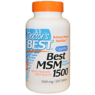 Вітамінно-мінеральний комплекс Doctor's Best МСМ (метілсульфонілметан) 1500, OptiMSM, 120 таблеток (DRB-00097) зображення 1