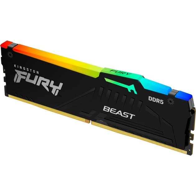 Модуль памяти для компьютера DDR5 32GB 5600 MHz Beast RGB Black Kingston Fury (ex.HyperX) (KF556C36BBE2A-32) - изображение 1
