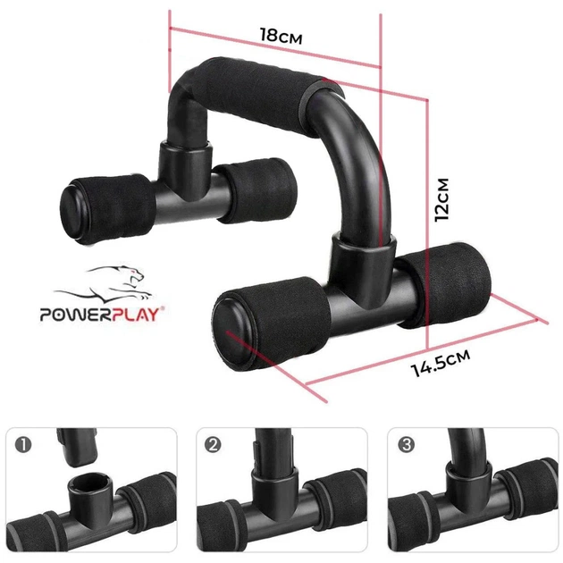 Упори для віджимань PowerPlay 4317 пластикові прямі (PP_4317) - picture 3