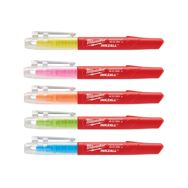 Набір маркерів Milwaukee текстмаркерів InkZAll кольорові, 5шт (48223206) - picture 1