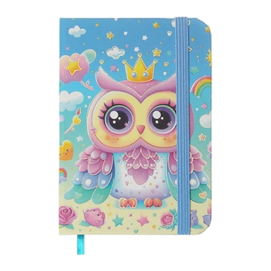 Книга записна ZiBi Owl A7 в клітинку тверда обкладинка на гумці 80 аркушів, блакитна (ZB.117102) зображення 1