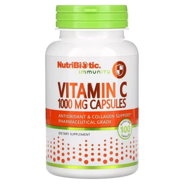 Вітамін NutriBiotic Вітамін C, 1000 мг, Vitamin C, 100 капсул (NBC-00270) - изображение 1