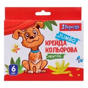 Крейда Yes кольорова Zoo Land 6 шт JUMBO (400440) зображення 1