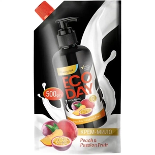 Рідке мило Oniks Eco Day Персик-маракуйя дой-пак 500 г (4820191761599) зображення 1