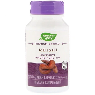 Травы Nature's Way Грибы Рейши, Reishi, Standardized, 376 mg, 100 Капсул (NWY-62700) изображение 1