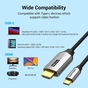 Кабель мультимедійний USB-C to HDMI M 1.0m braided black Vention (CRBBF) - уменьшенное изображение 9