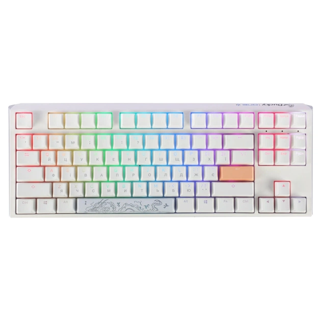 Клавіатура Ducky One 3 TKL Cherry MX Red RGB UA USB White (DKON2187ST-RUAPXPWWWSC1) - зображення 1
