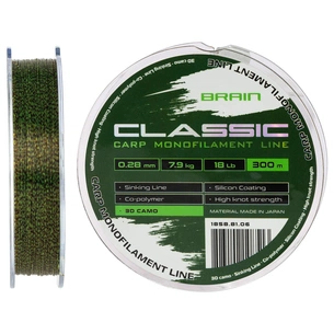 Волосінь Brain Classic Carp Line 3D (camo) 300m 0.28mm 18lb 7.9kg (1858.81.06) зображення 1