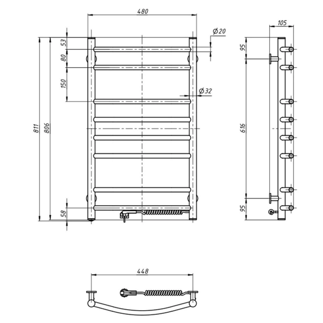 Сушарка для рушників Navin Камелія 480x800 (12-007030-4880) - зображення 5